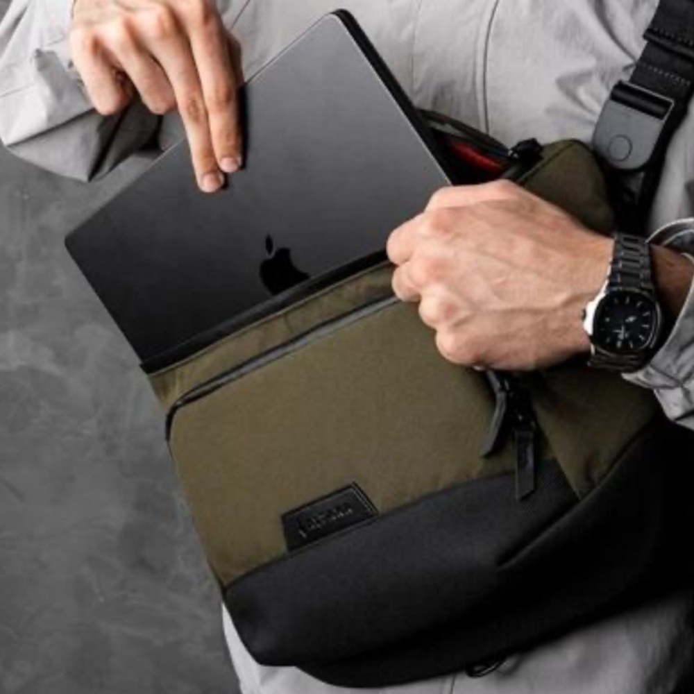 ALPAKA Bravo Sling Max V2 | Army Green Axogrid 300D w/Blood Orange Interior NWT* - Picture 3 of 16